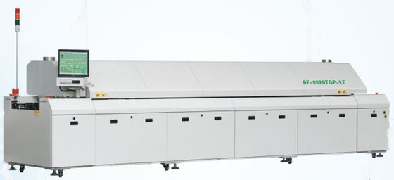 এসএমটি সমাবেশ লাইন সীসা মুক্ত রিফ্লো সোল্ডারিং ওভেন পিসিবি রিফ্লো সোল্ডারিং সরঞ্জাম 8/10/12 অঞ্চল গরম বায়ু রিফ্লো ওভেন